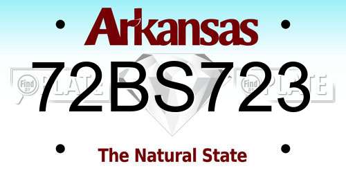 72BS723 Arkansas License Plate