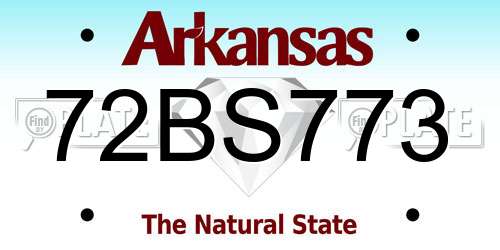 72BS773 Arkansas License Plate