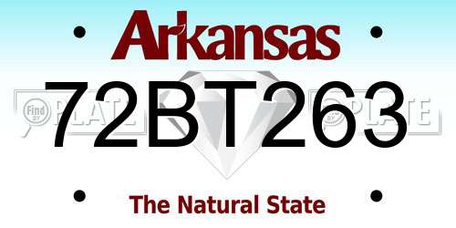 72BT263 Arkansas License Plate