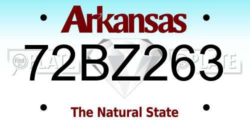 72BZ263 Arkansas License Plate