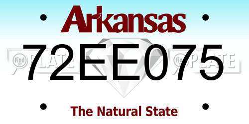 72EE075 Arkansas License Plate