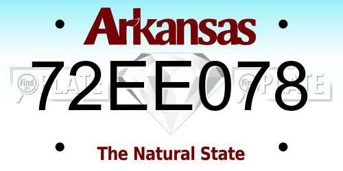 72EE078 Arkansas License Plate