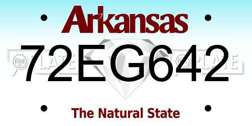 72EG642 Arkansas License Plate