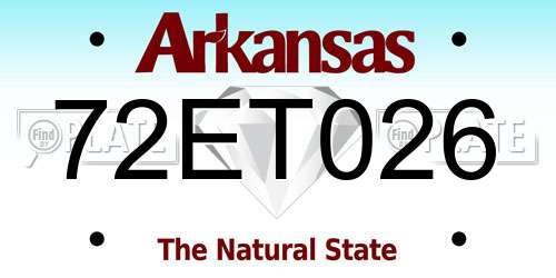 72ET026 Arkansas License Plate