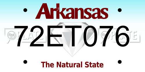 72ET076 Arkansas License Plate