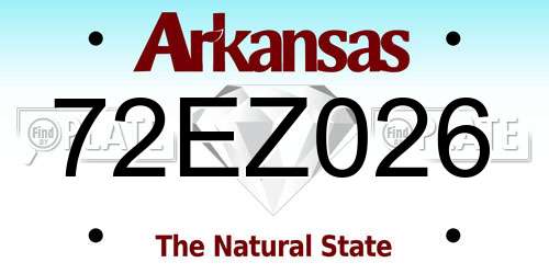 72EZ026 Arkansas License Plate