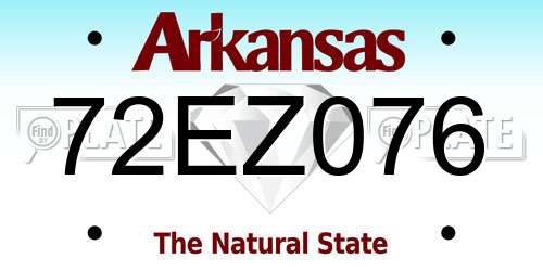 72EZ076 Arkansas License Plate