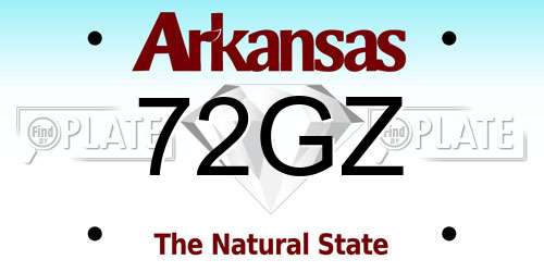 72GZ Arkansas License Plate