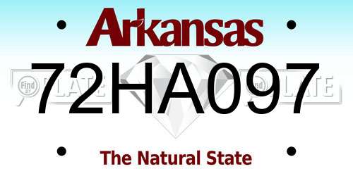72HA097 Arkansas License Plate