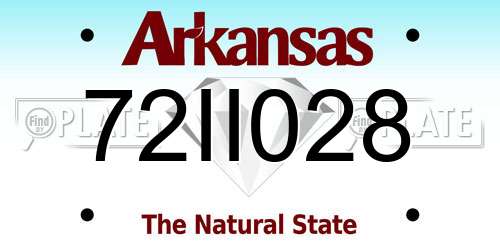 72II028 Arkansas License Plate