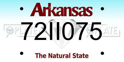 72II075 Arkansas License Plate