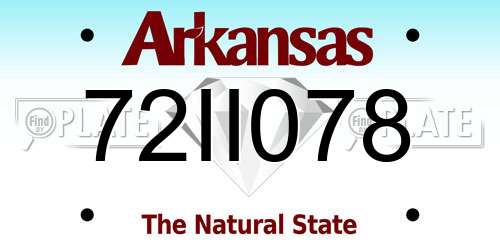 72II078 Arkansas License Plate