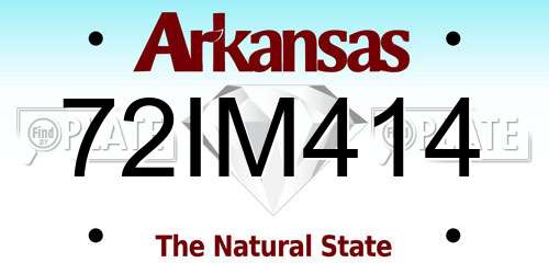 72IM414 Arkansas License Plate