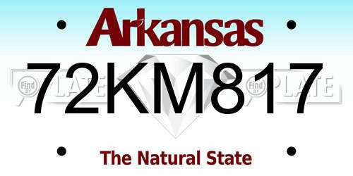 72KM817 Arkansas License Plate
