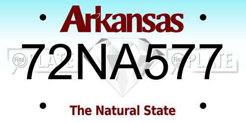 72NA577 Arkansas License Plate