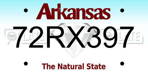 72RX397 Arkansas License Plate