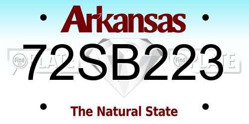 72SB223 Arkansas License Plate