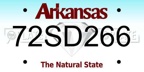 72SD266 Arkansas License Plate