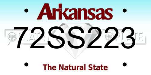 72SS223 Arkansas License Plate