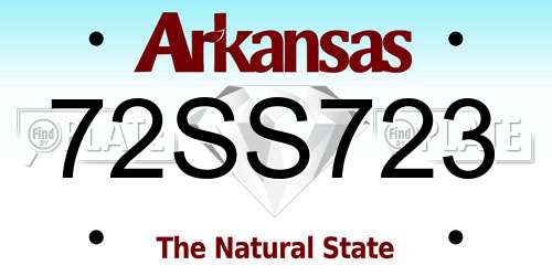 72SS723 Arkansas License Plate