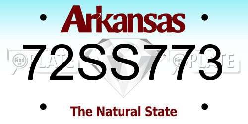 72SS773 Arkansas License Plate