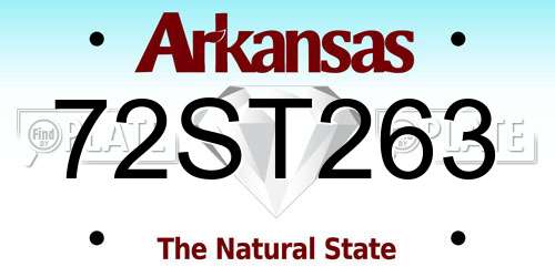 72ST263 Arkansas License Plate