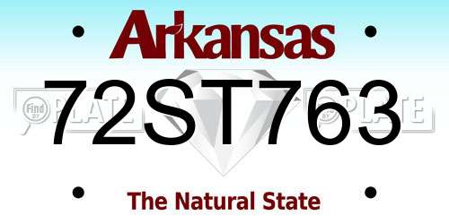 72ST763 Arkansas License Plate