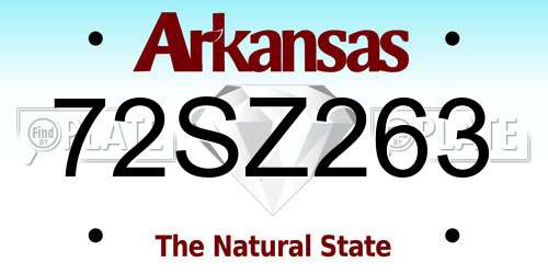72SZ263 Arkansas License Plate