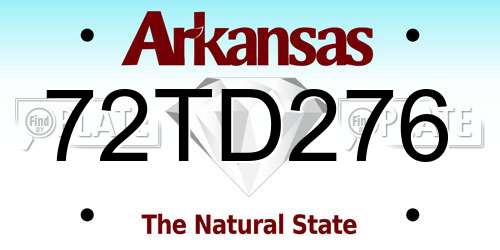 72TD276 Arkansas License Plate