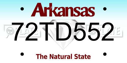 72TD552 Arkansas License Plate