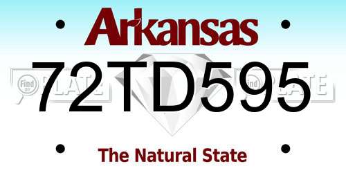 72TD595 Arkansas License Plate