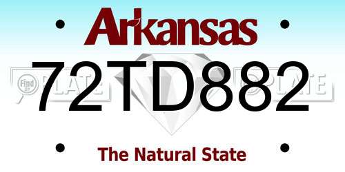 72TD882 Arkansas License Plate