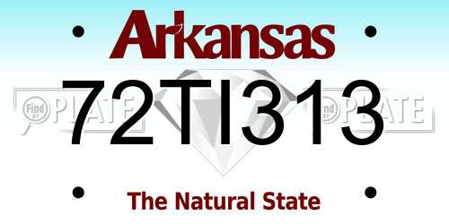 72TI313 Arkansas License Plate