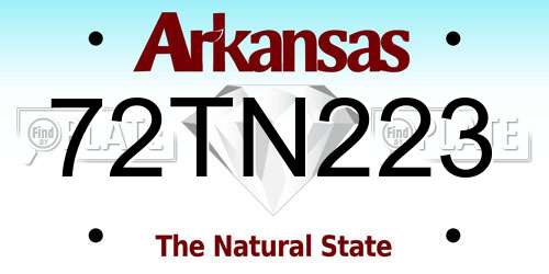 72TN223 Arkansas License Plate