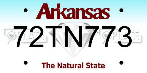 72TN773 Arkansas License Plate