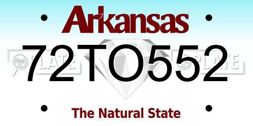72TO552 Arkansas License Plate