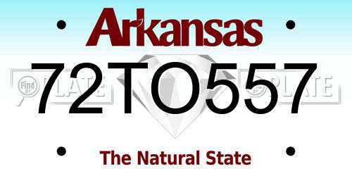 72TO557 Arkansas License Plate