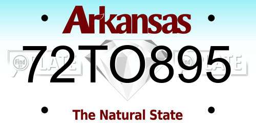 72TO895 Arkansas License Plate