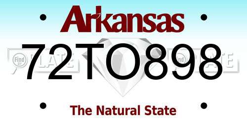 72TO898 Arkansas License Plate