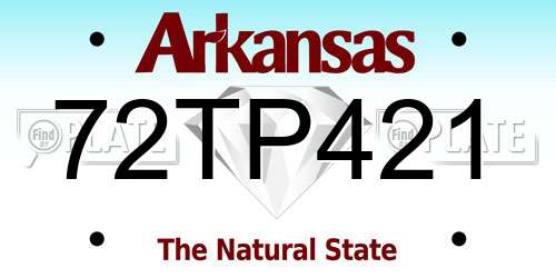 72TP421 Arkansas License Plate