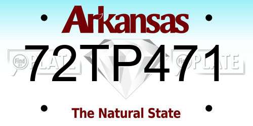 72TP471 Arkansas License Plate