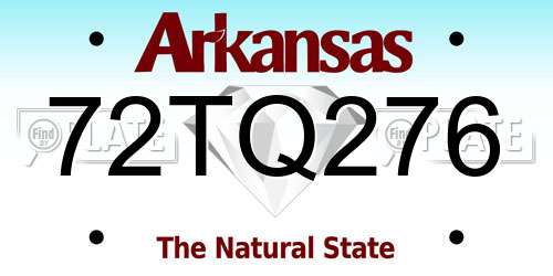 72TQ276 Arkansas License Plate