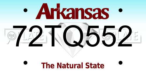 72TQ552 Arkansas License Plate