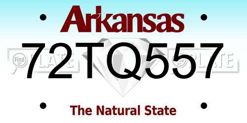 72TQ557 Arkansas License Plate