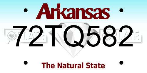 72TQ582 Arkansas License Plate