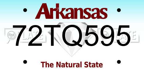72TQ595 Arkansas License Plate