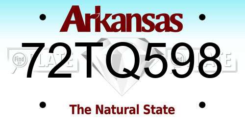 72TQ598 Arkansas License Plate
