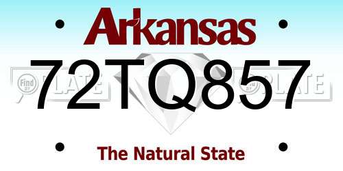 72TQ857 Arkansas License Plate