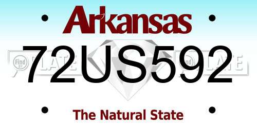 72US592 Arkansas License Plate