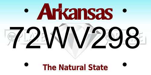 72WV298 Arkansas License Plate